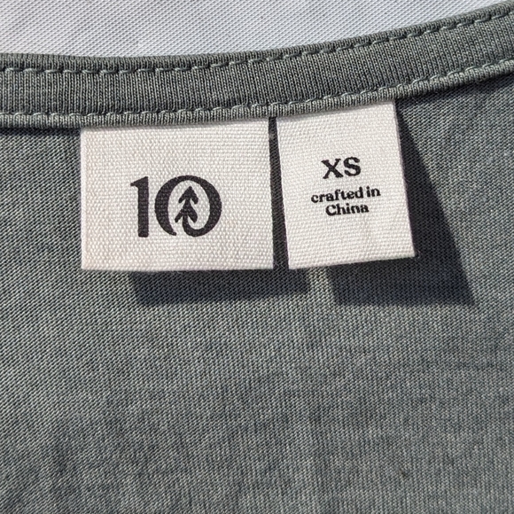 10 Tree  Tentree Agave Green Blakely Shortsleeve Knit Jumpsuit Woman's XS Boho - Picture 6 of 7